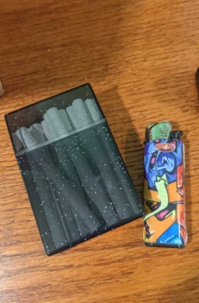 Clear Blue Sparkle Stash Case