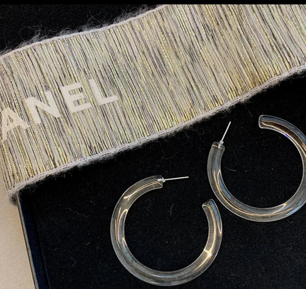 Resin Clear Hoop Earrings w/ FREE ring