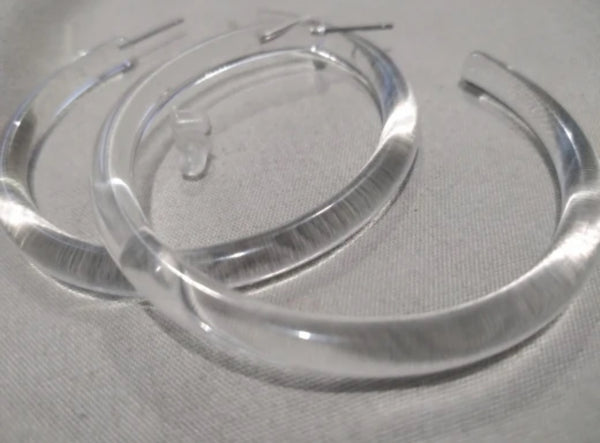 Resin Clear Hoop Earrings w/ FREE ring