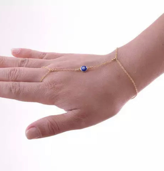 Evil Eye Boho Gold Hand Chain
