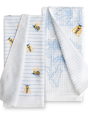 Set of 2 French Bee Kitchen Towels
