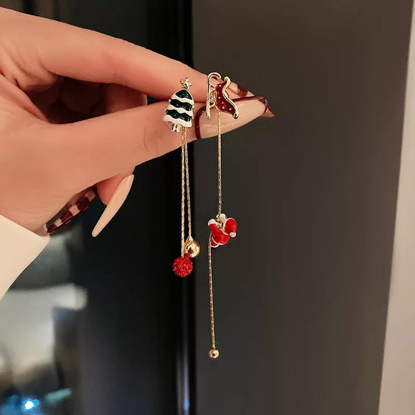 Chain Santa, Sleigh & Tree Dangle Earrings