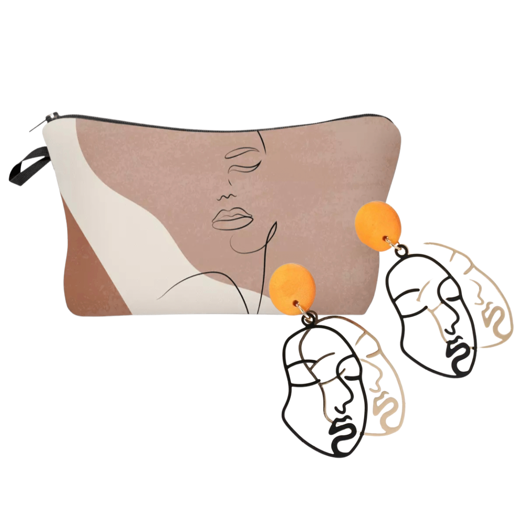 Silhouette Pouch and Earrings