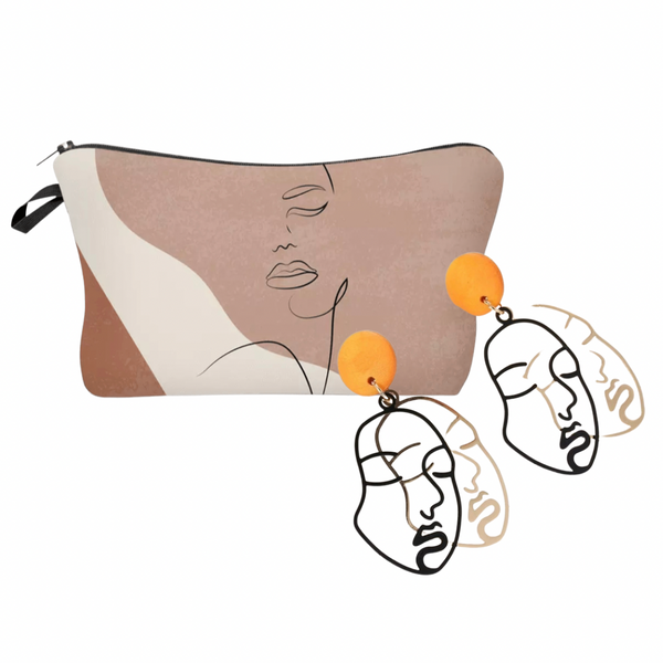 Silhouette Pouch and Earrings