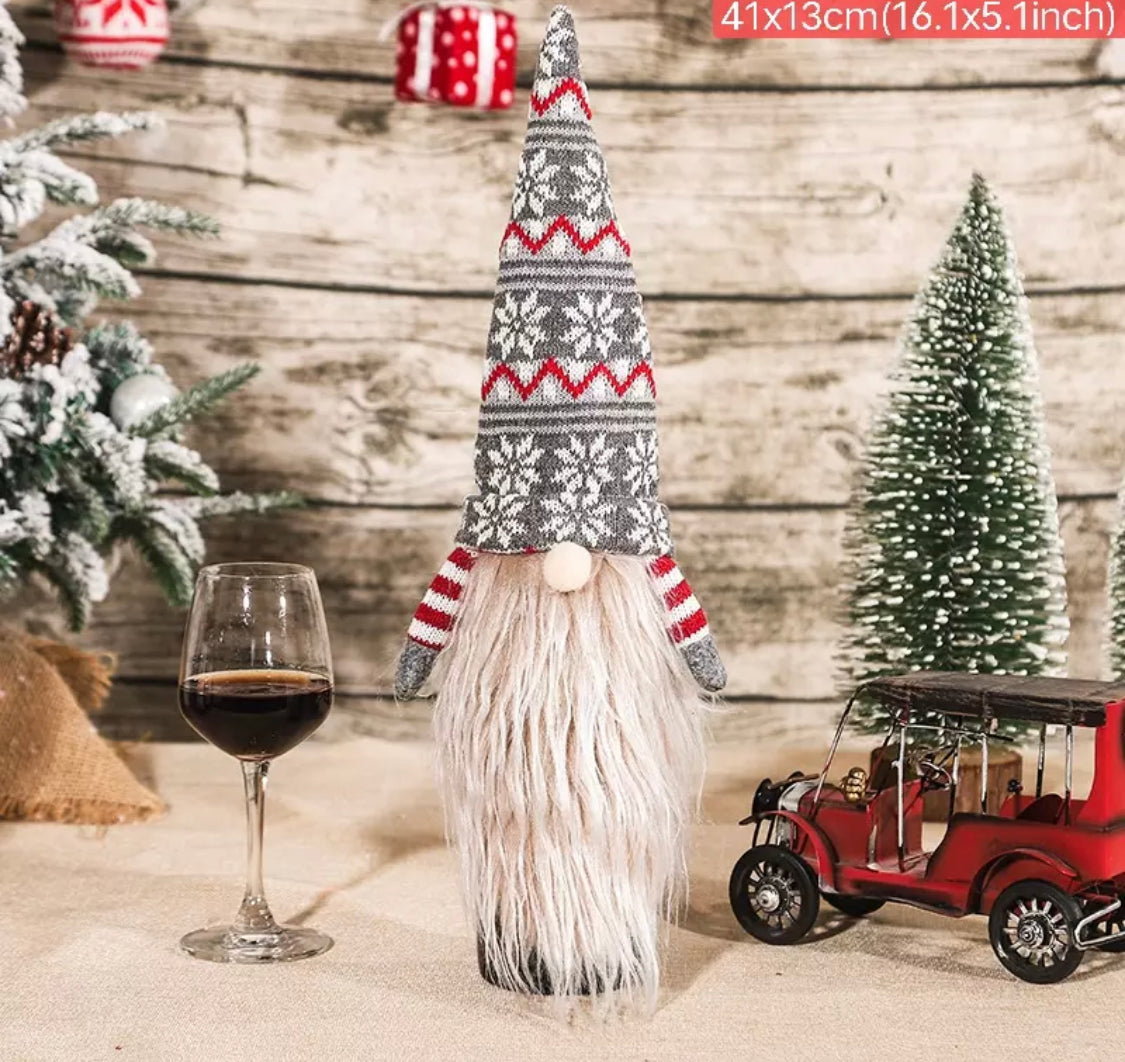 Grey Gnome Decorative Bottle Cover