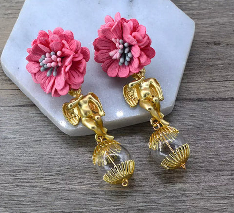 Angel Earrings w/Flower and Bulbs