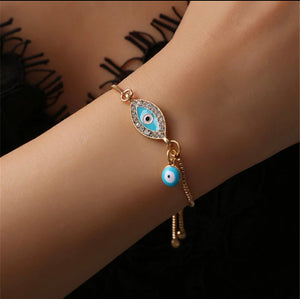 Evil Eye Bracelet w/Rhinestones