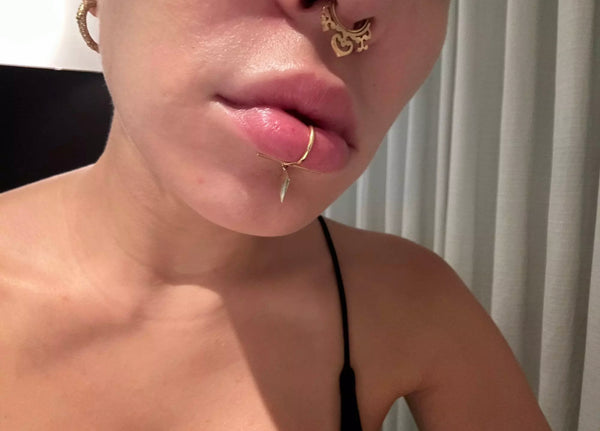 Stainless Steal Gold plated Lip Ring