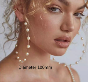 Pearl & Gold Large Hoops